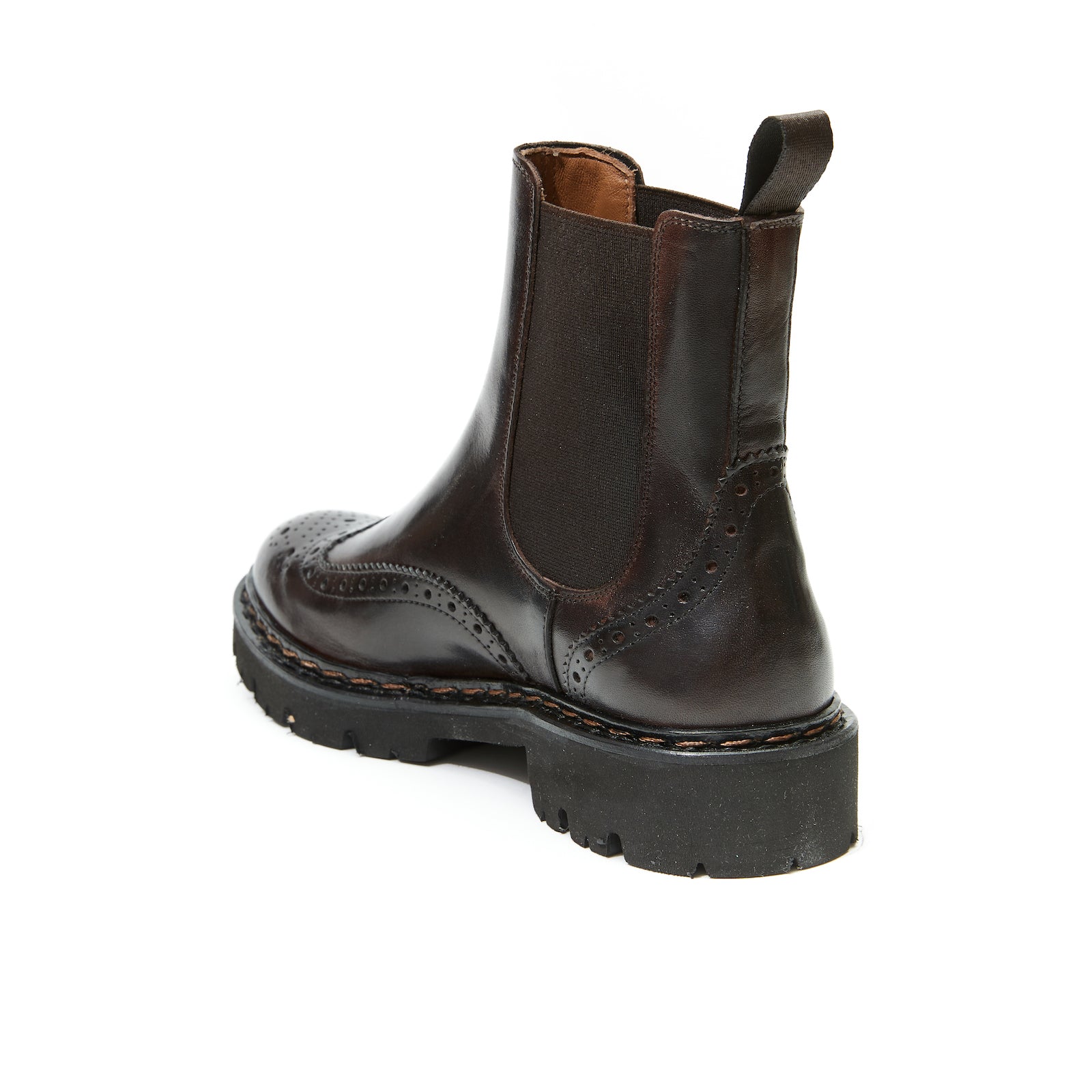 Botas Chelsea Wingtip - Marrón oscuro - Mujer