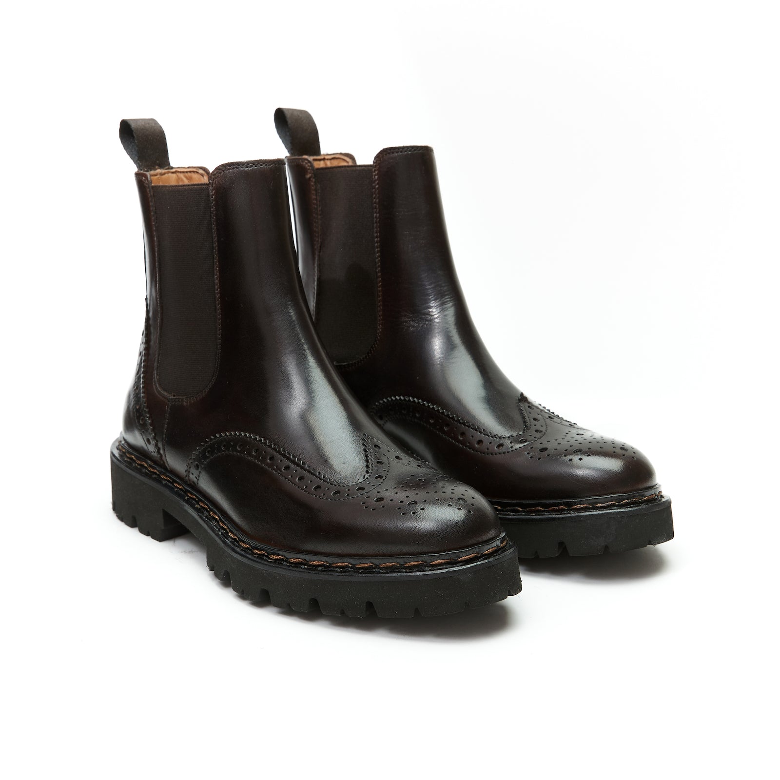 Botas Chelsea Wingtip - Marrón oscuro - Mujer