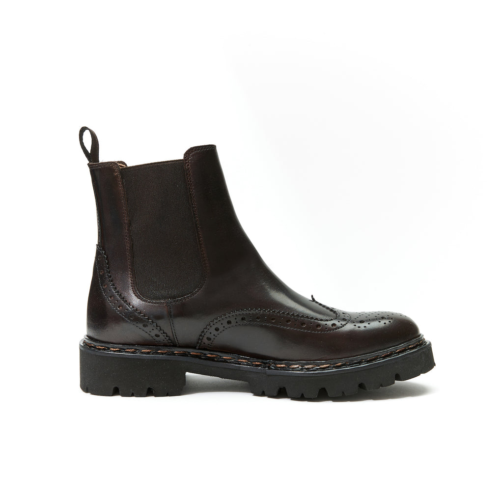 Botas Chelsea Wingtip - Marrón oscuro - Mujer