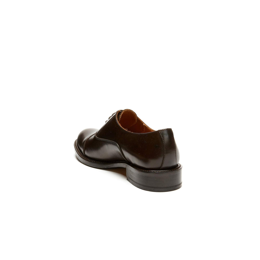 Straight-Toe Oxford Shoes - Dark Brown - Women