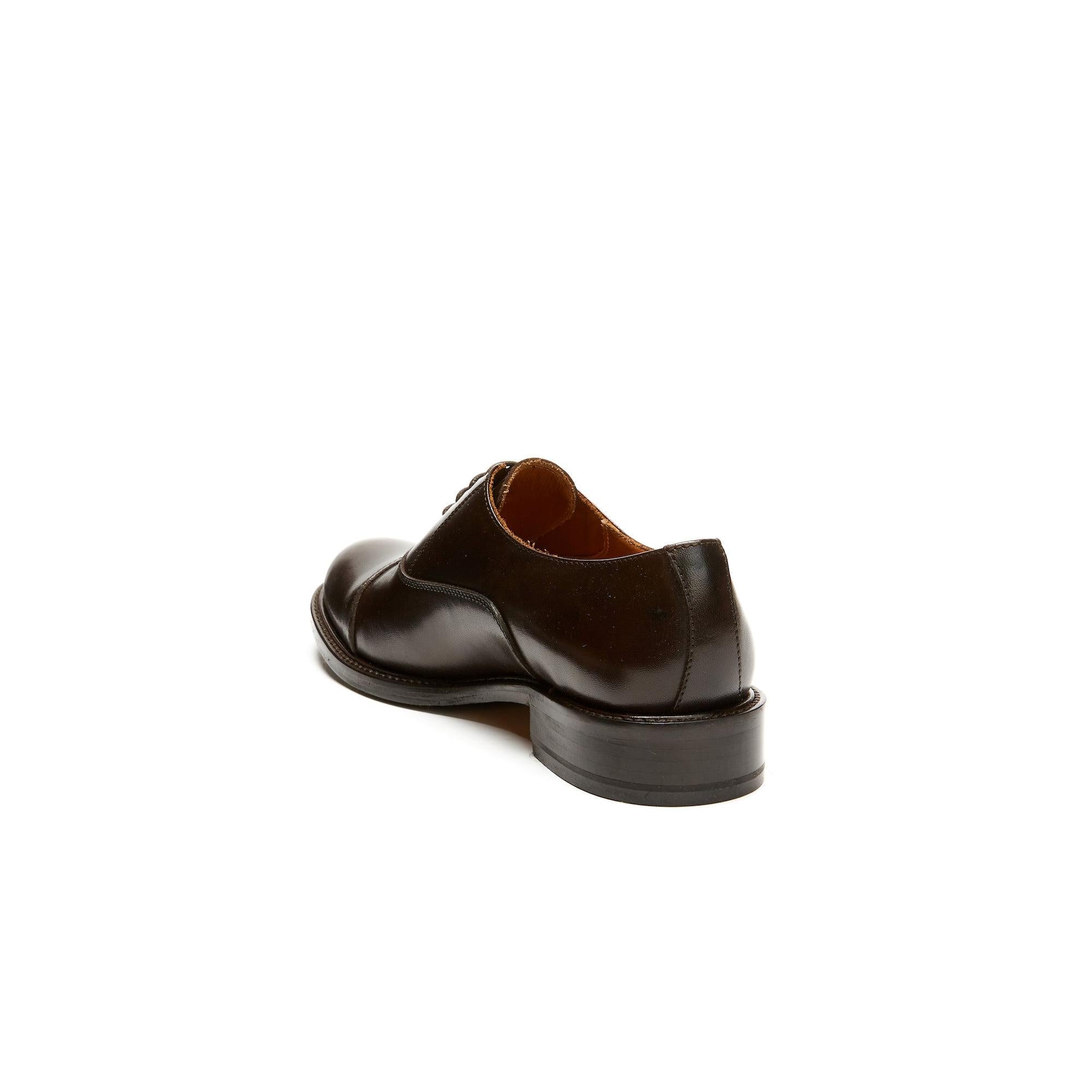 Straight-Toe Oxford Shoes - Dark Brown - Women