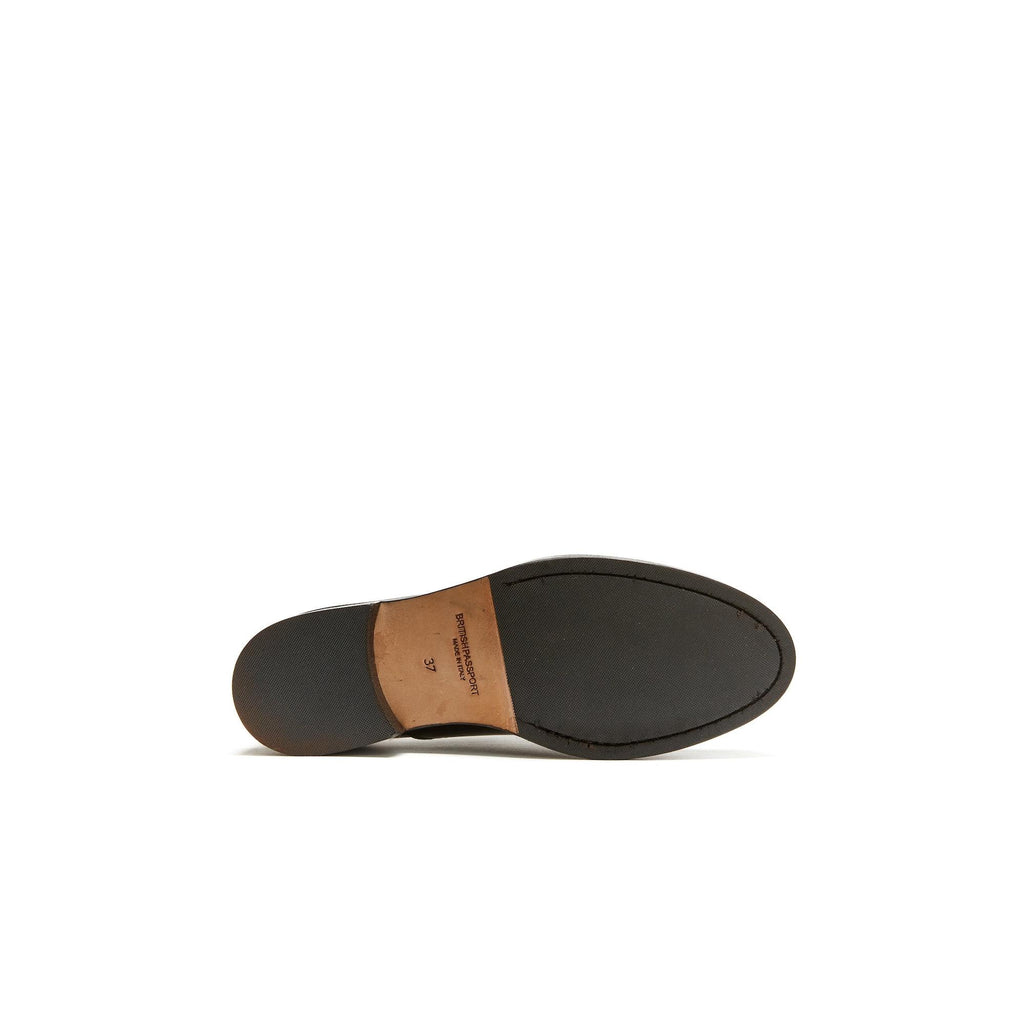 Straight-Toe Oxford Shoes - Dark Brown - Women