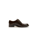 Straight-Toe Oxford Shoes - Dark Brown - Women
