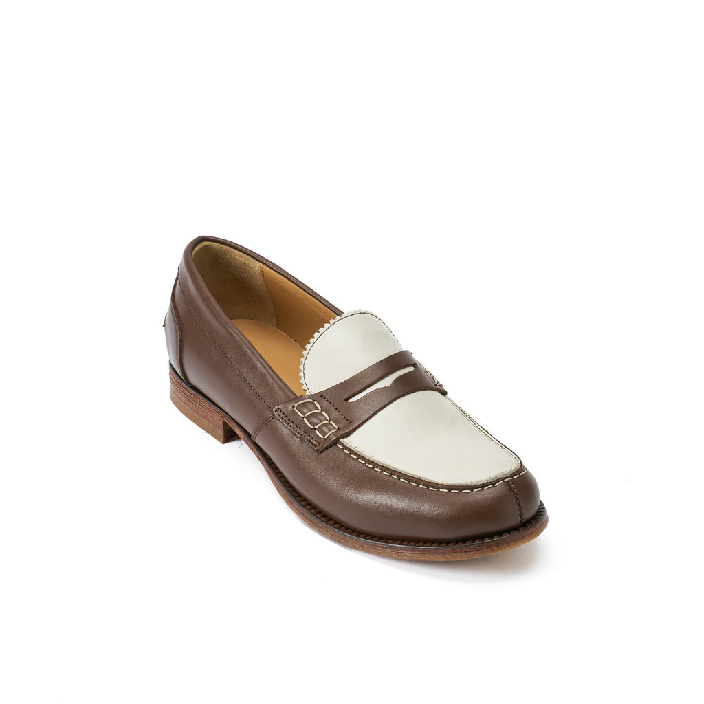 Mocassins Penny - Marron Et Crème - Femme