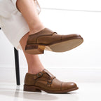 Monk Strap con puntera recta - Caqui - Mujer