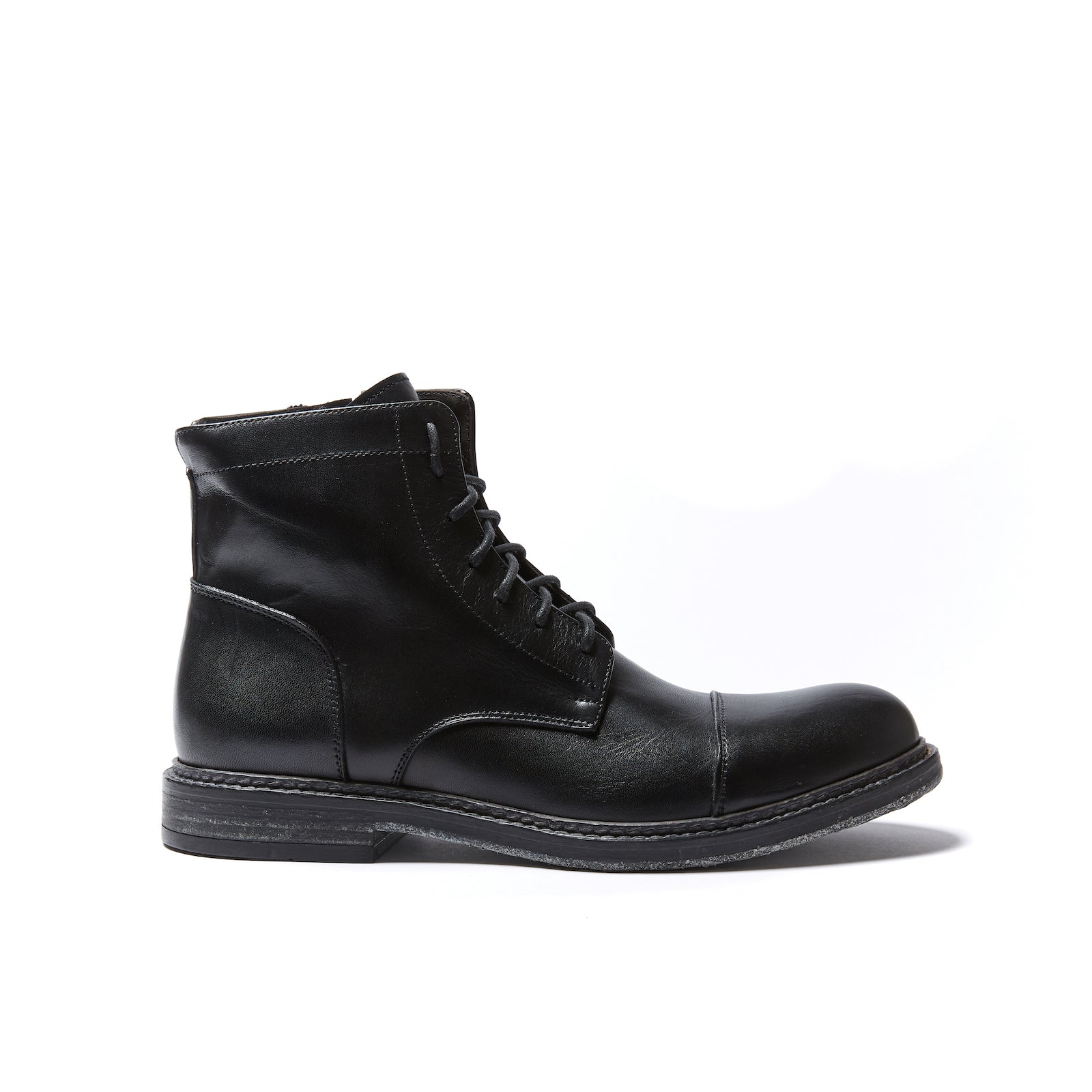Bottines Derby À Bout Droit - Noir - Homme