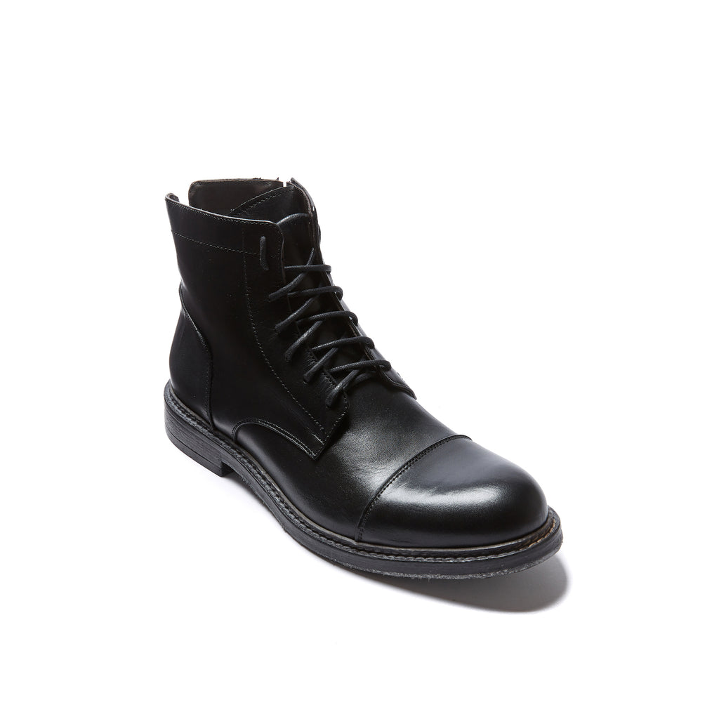 Botines Derby con punta recta - Negro - Hombre
