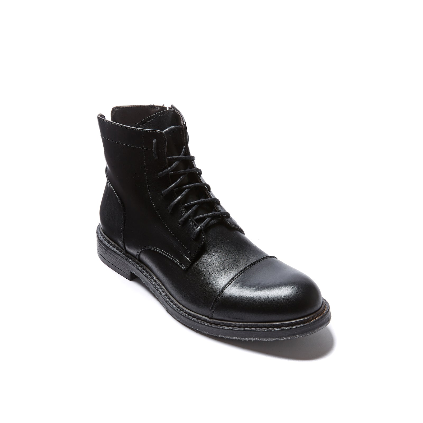 Botines Derby con punta recta - Negro - Hombre