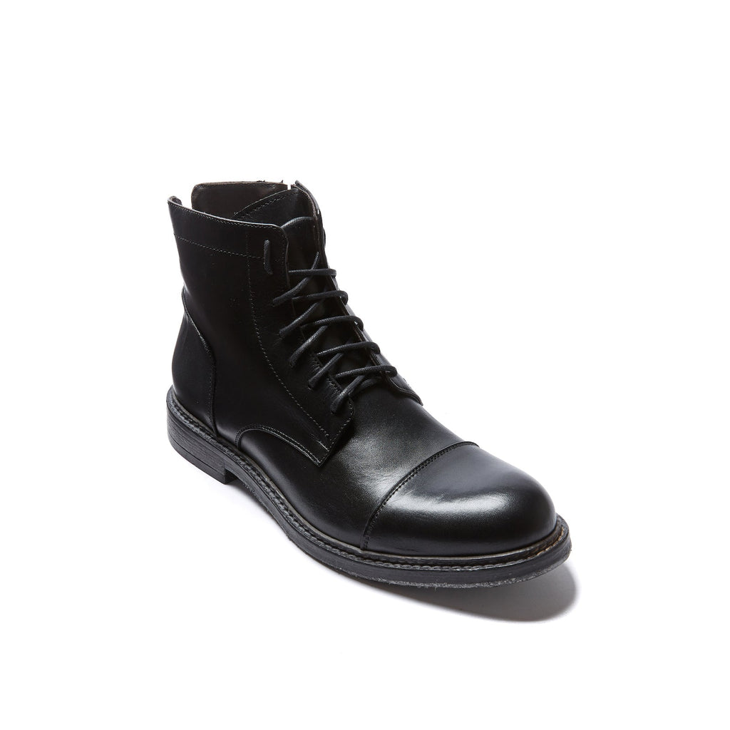 Bottines Derby À Bout Droit - Noir - Homme