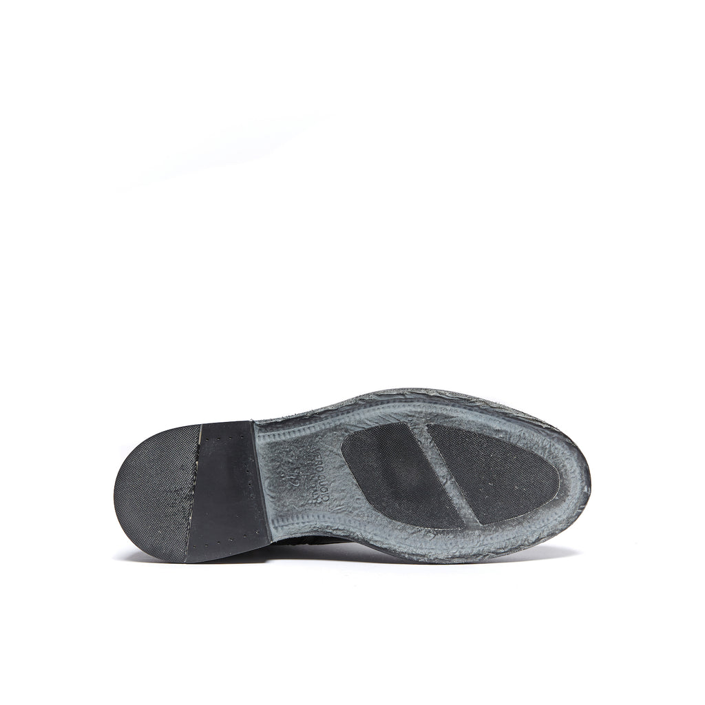 Botines Derby con punta recta - Negro - Hombre