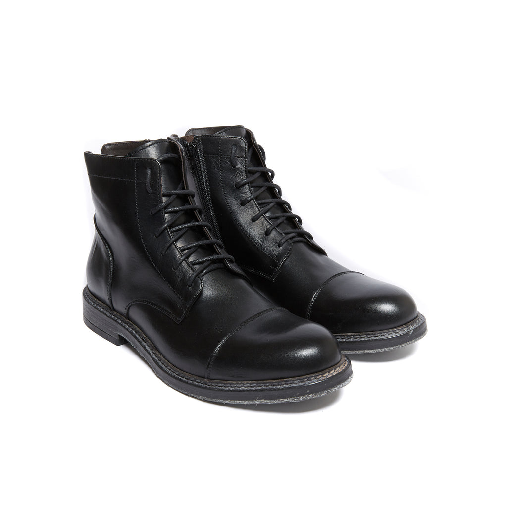 Botines Derby con punta recta - Negro - Hombre