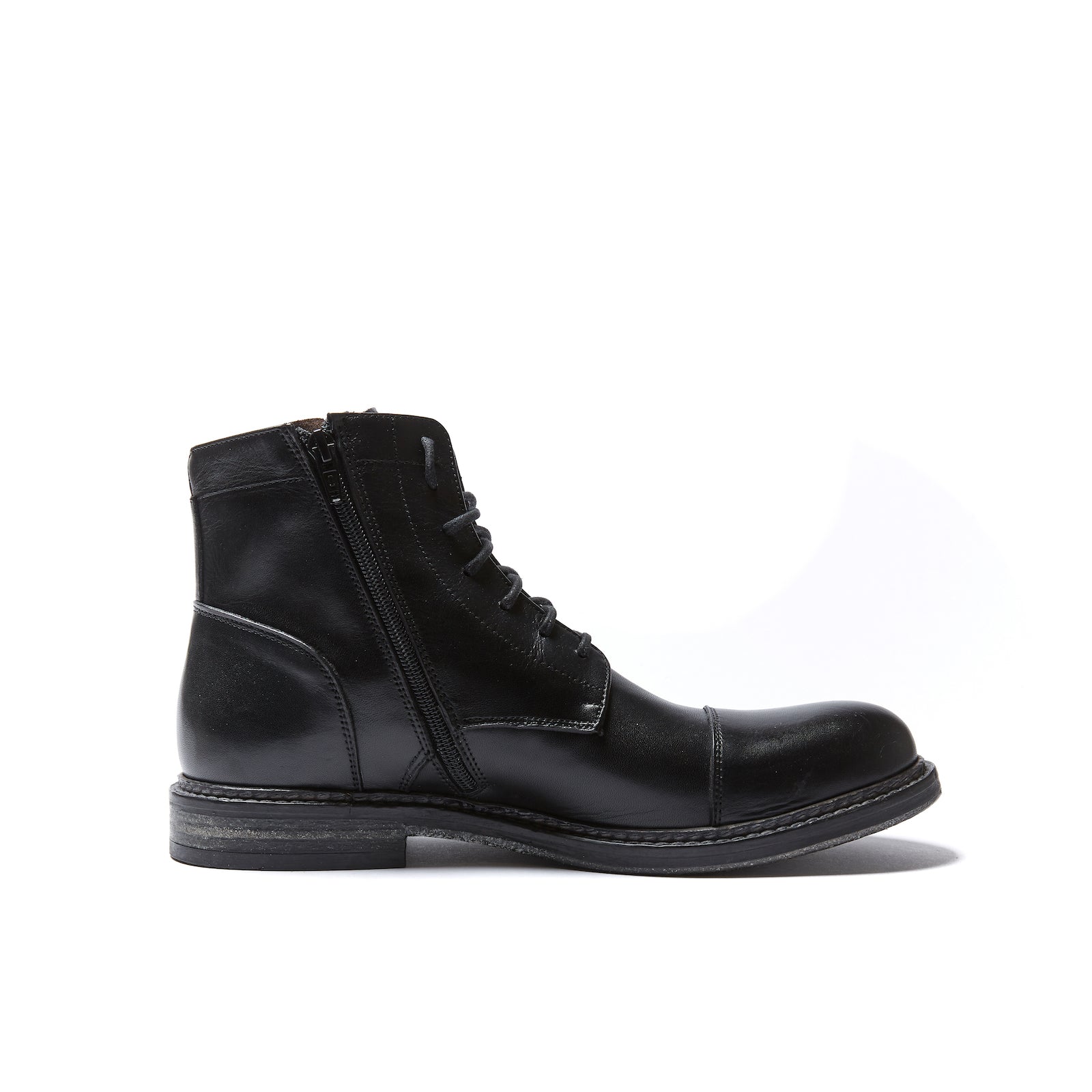 Bottines Derby À Bout Droit - Noir - Homme