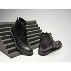 Botines Derby con punta recta - Negro - Hombre