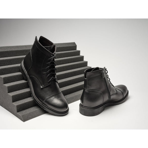 Bottines Derby À Bout Droit - Noir - Homme