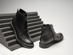 Bottines Derby À Bout Droit - Noir - Homme