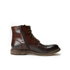 Botines Derby De Punta Recta - Marrón Caoba - Hombre