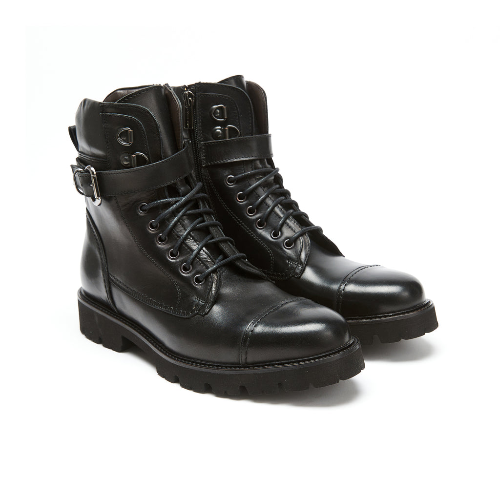 Bottines Derby À Bout Droit - Noir - Homme