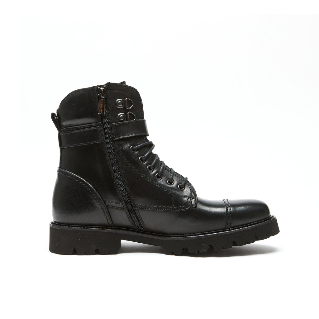 Bottines Derby À Bout Droit - Noir - Homme