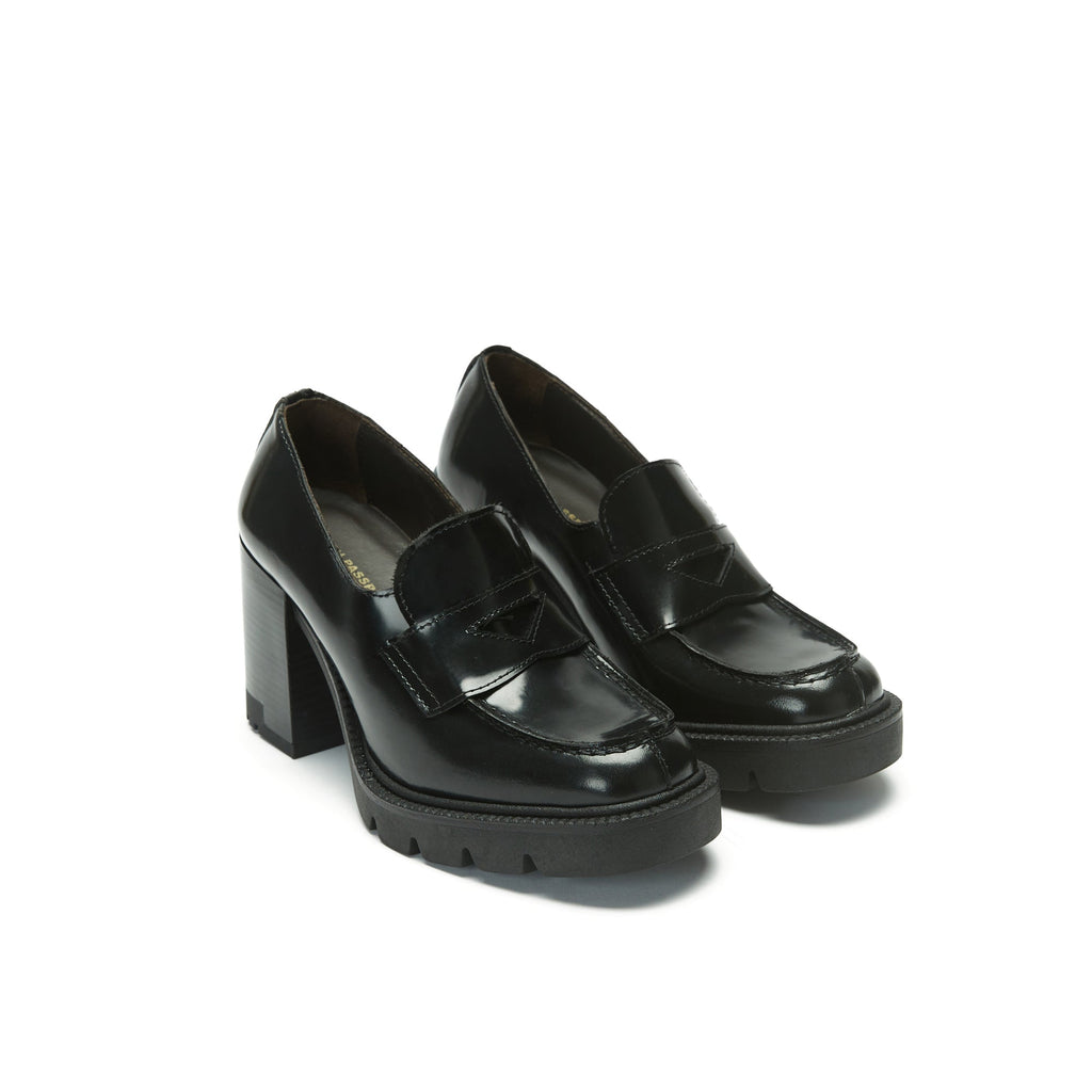Mocassins À Talon - Noir - Femme