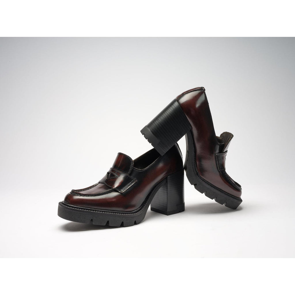 Mocassins À Talon - Bordeaux - Femme