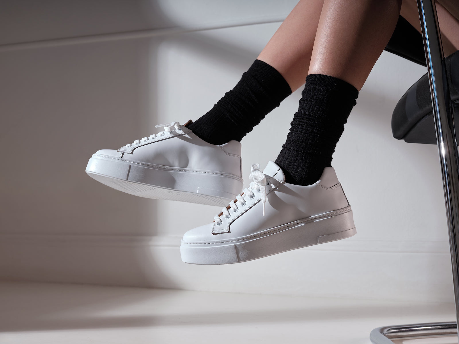 Baskets À Lacets Classiques - Blanc - Femme