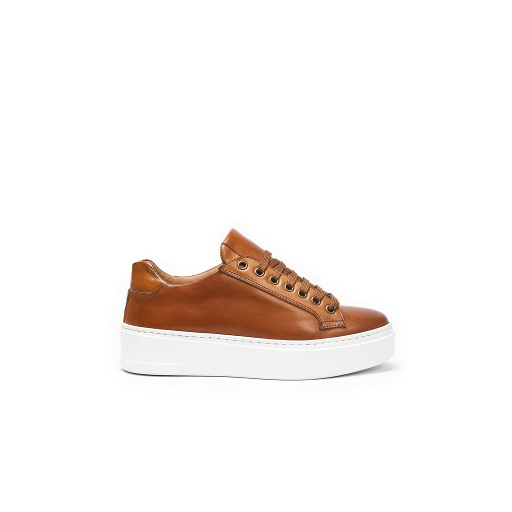 Baskets À Lacets Classiques - Marron Tanné - Femme