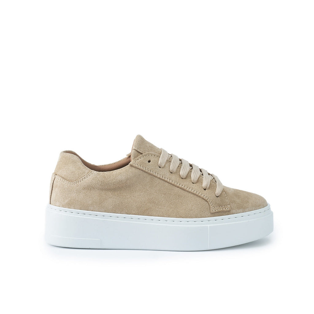 Classic Lace-Up Trainers - Beige - Women