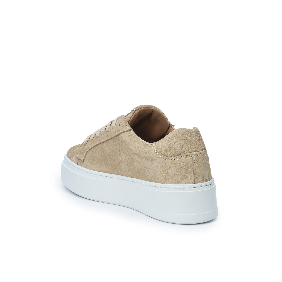 Classic Lace-Up Trainers - Beige - Women