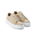 Classic Lace-Up Trainers - Beige - Women