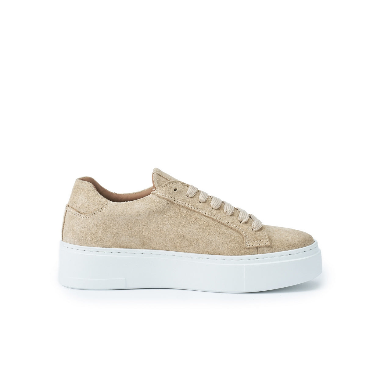 Classic Lace-Up Trainers - Beige - Women