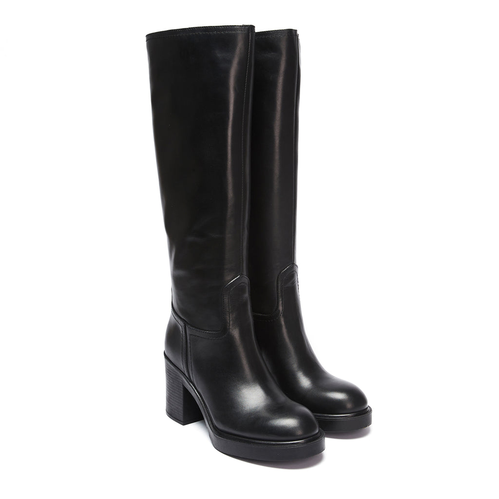 Tubular High Heel Ankle Boot - Black - Women