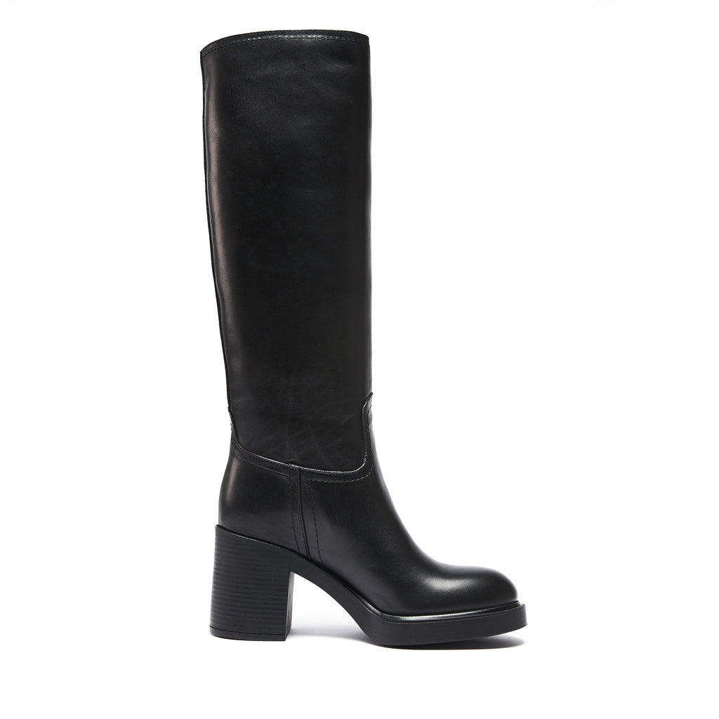 Tubular High Heel Ankle Boot - Black - Women