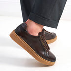 Lace-Up Trainers - Dark Brown - Men