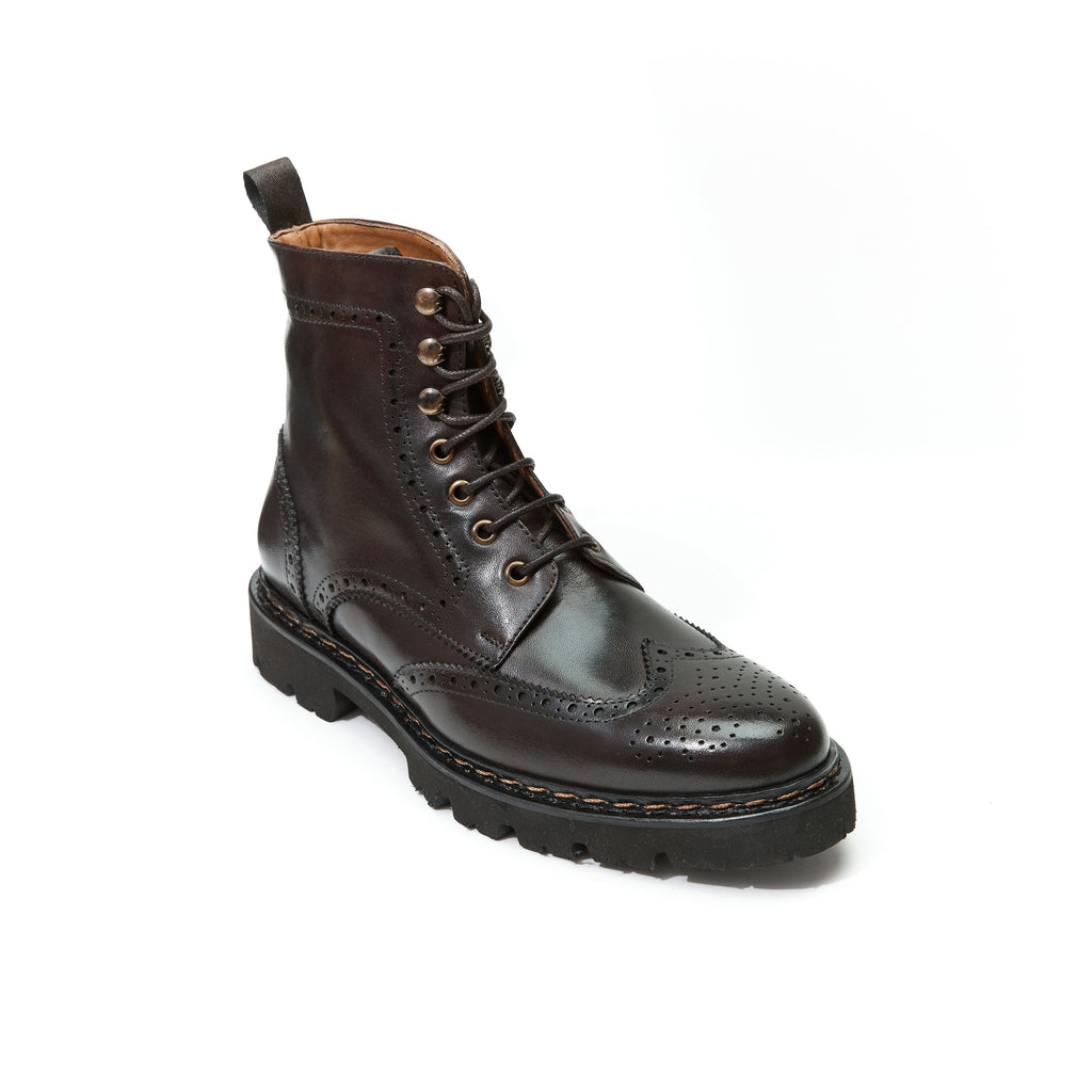 Botas Derby Wingtip - Marrón oscuro - Hombre