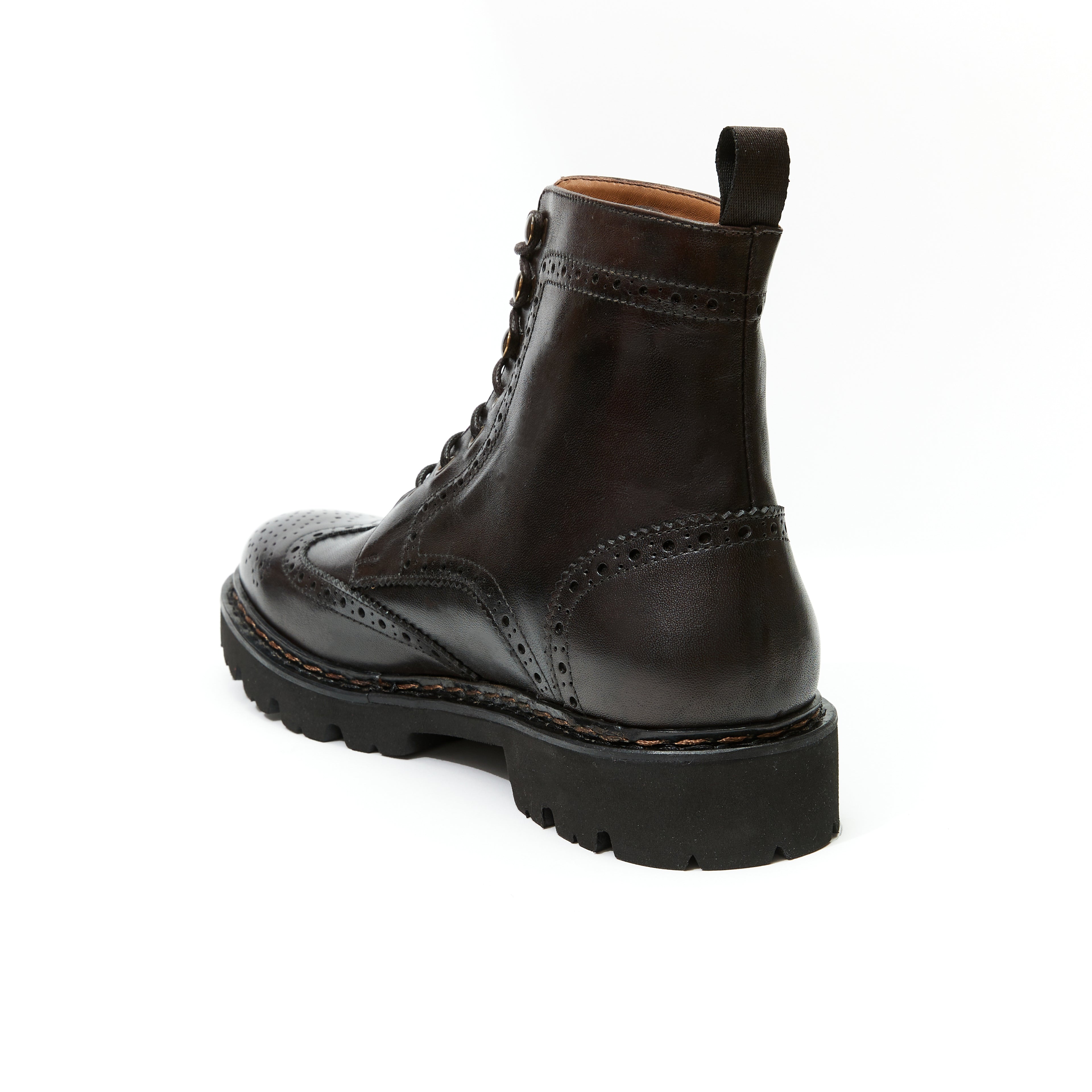 Botas Derby Wingtip - Marrón oscuro - Hombre