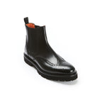 Chelsea Wingtip Ankle Boots - Black - Men