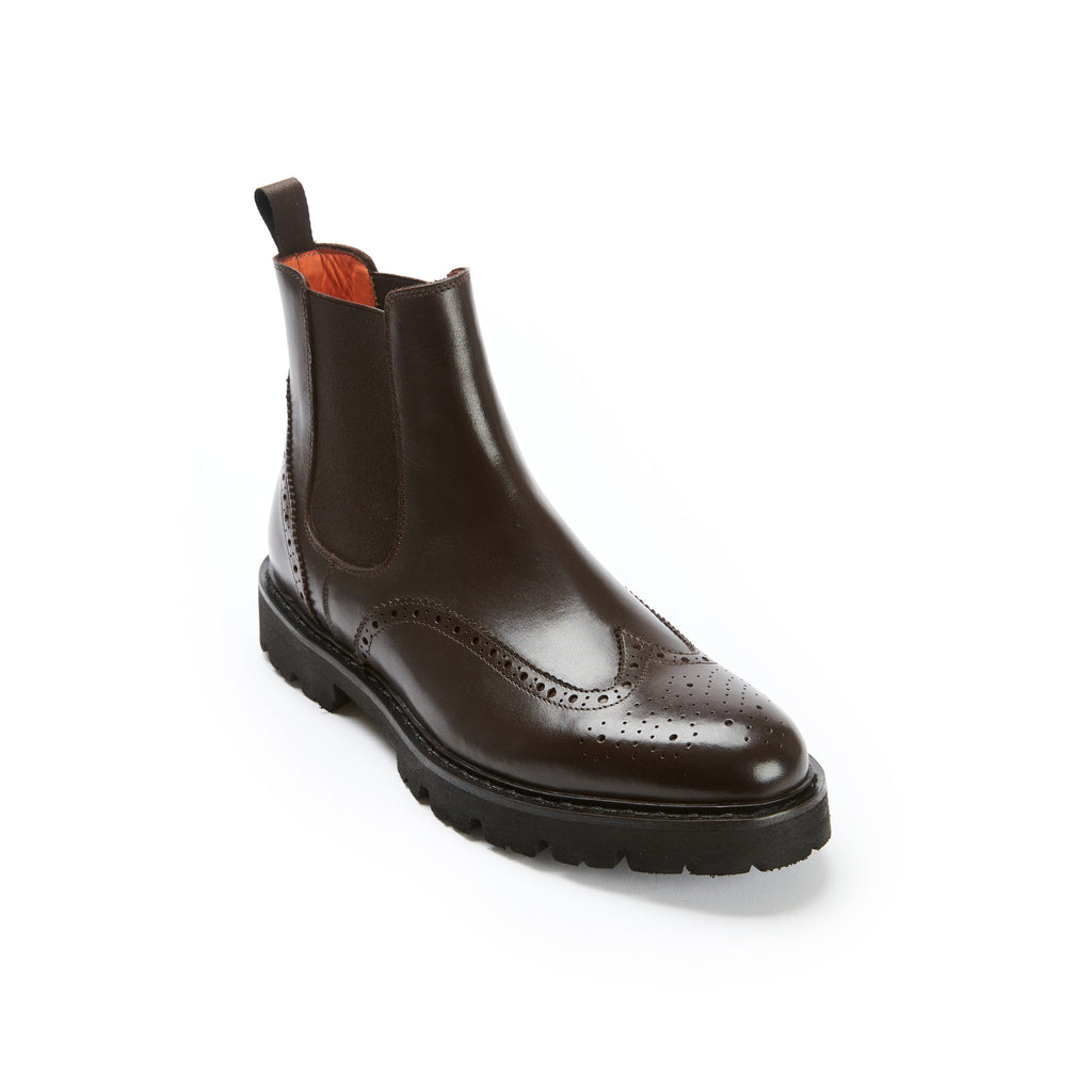 Wingtip Chelsea Boots - Dark Brown - Men