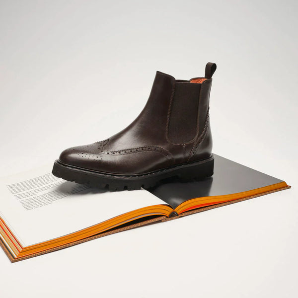 Botas Chelsea Wingtip - Marrón oscuro - Hombre