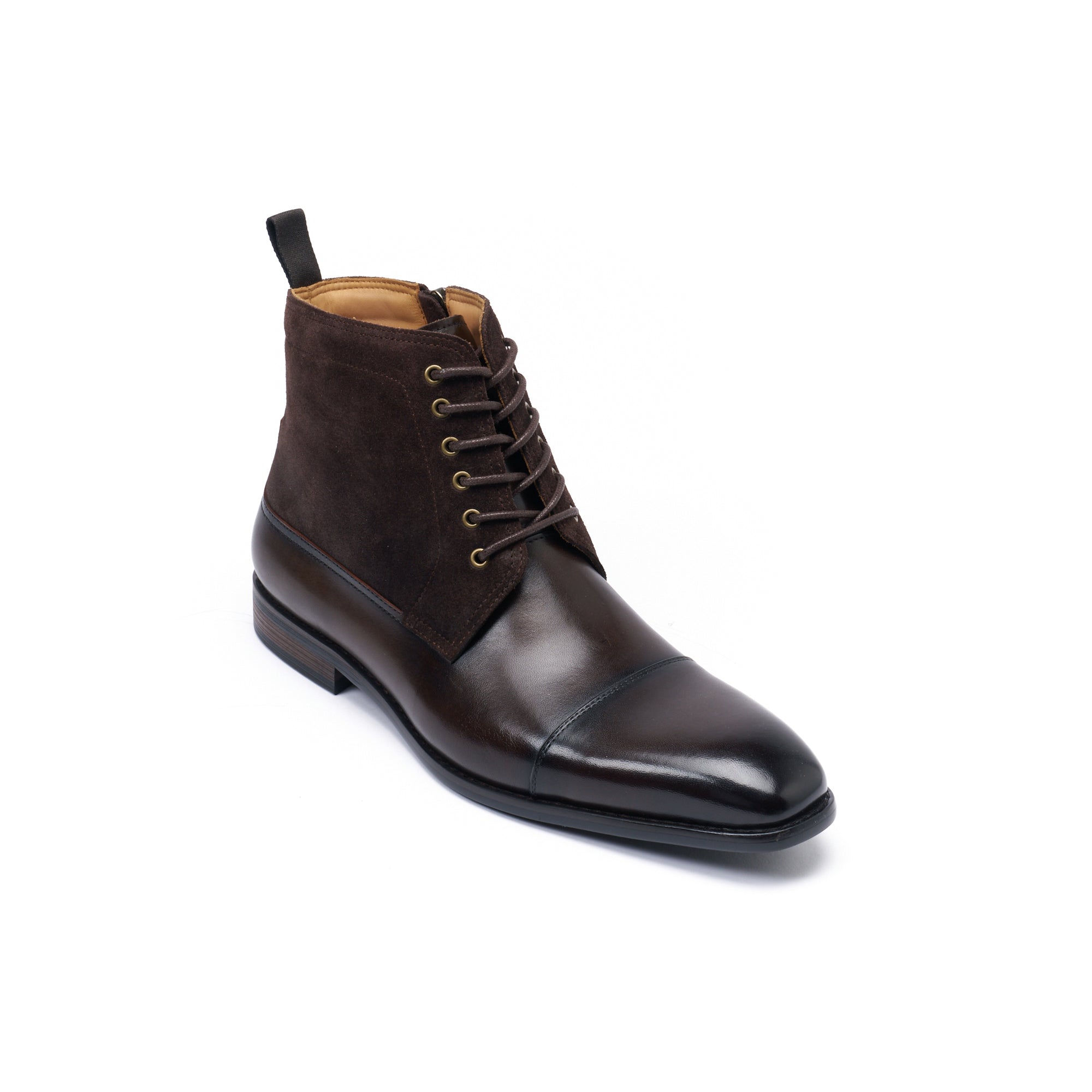 Bottines Derby À Capuche Droite - Marron Foncé - Homme