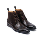 Bottines Derby À Capuche Droite - Marron Foncé - Homme
