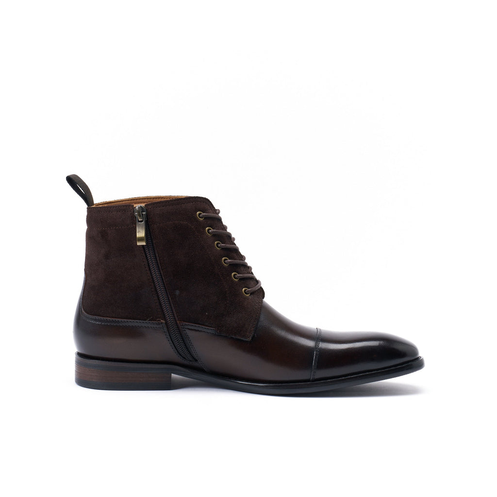 Bottines Derby À Capuche Droite - Marron Foncé - Homme