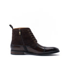 Bottines Derby À Capuche Droite - Marron Foncé - Homme
