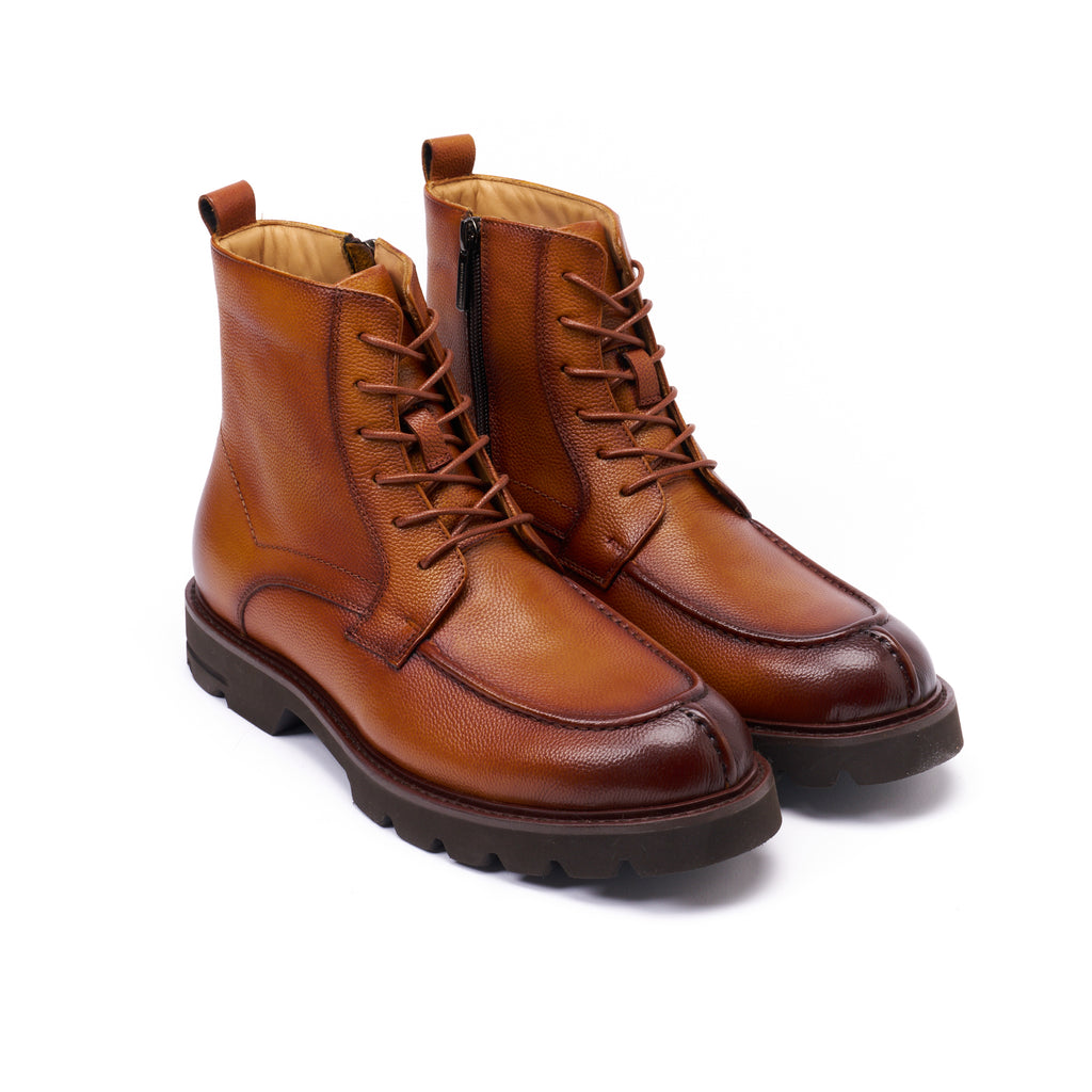 Bottines Derby À Lacets - Marron Brun - Homme