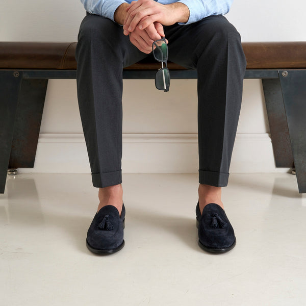 Mocasines Con Borlas - Azul Marino - Hombre
