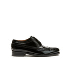 Long Wingtip Derby Shoes - Black - Men's