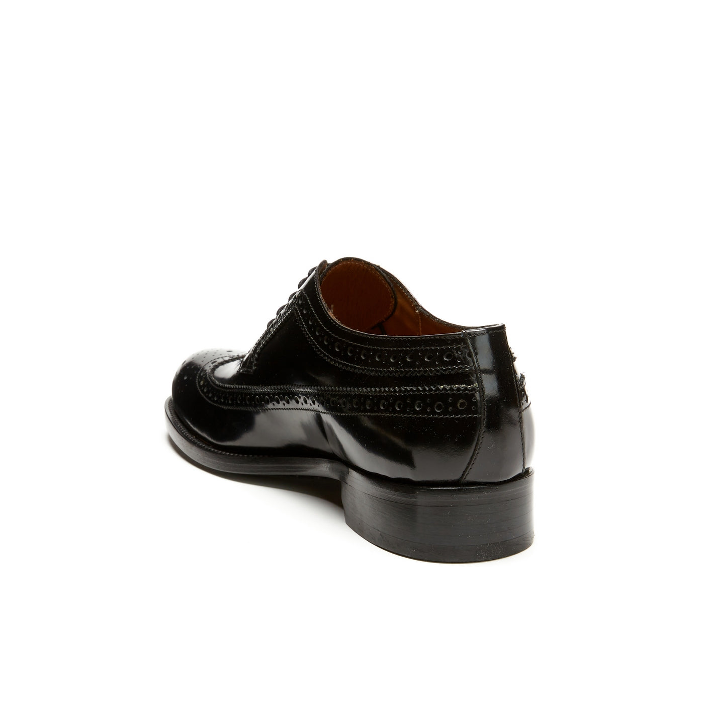 Long Wingtip Derby Shoes - Black - Men's