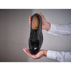 Long Wingtip Derby Shoes - Black - Men's