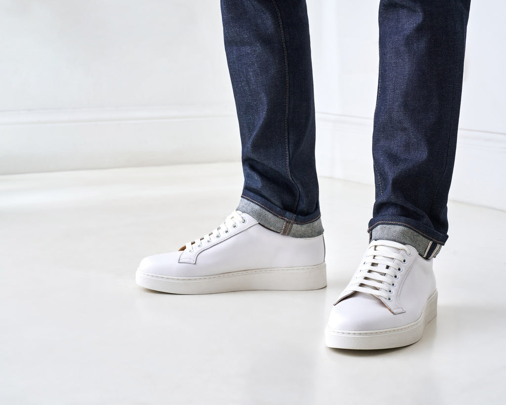Classic White Lace-Up Sneaker - Men's