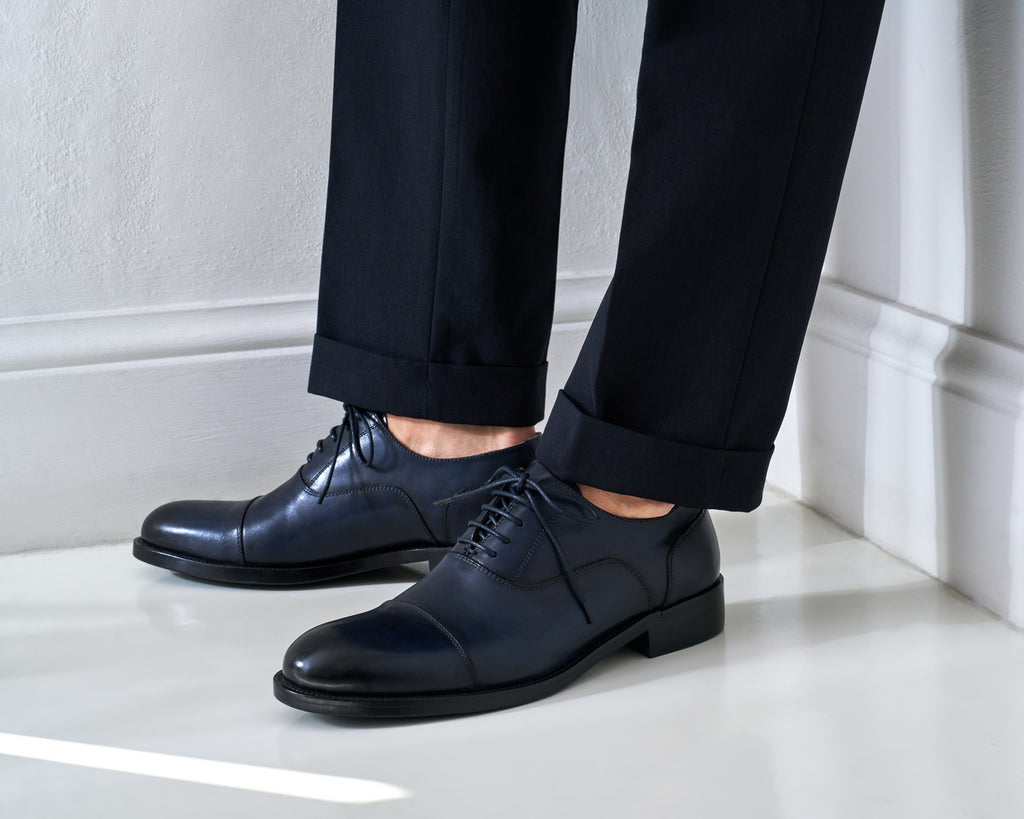Straight Cap Oxford Nav - Man
