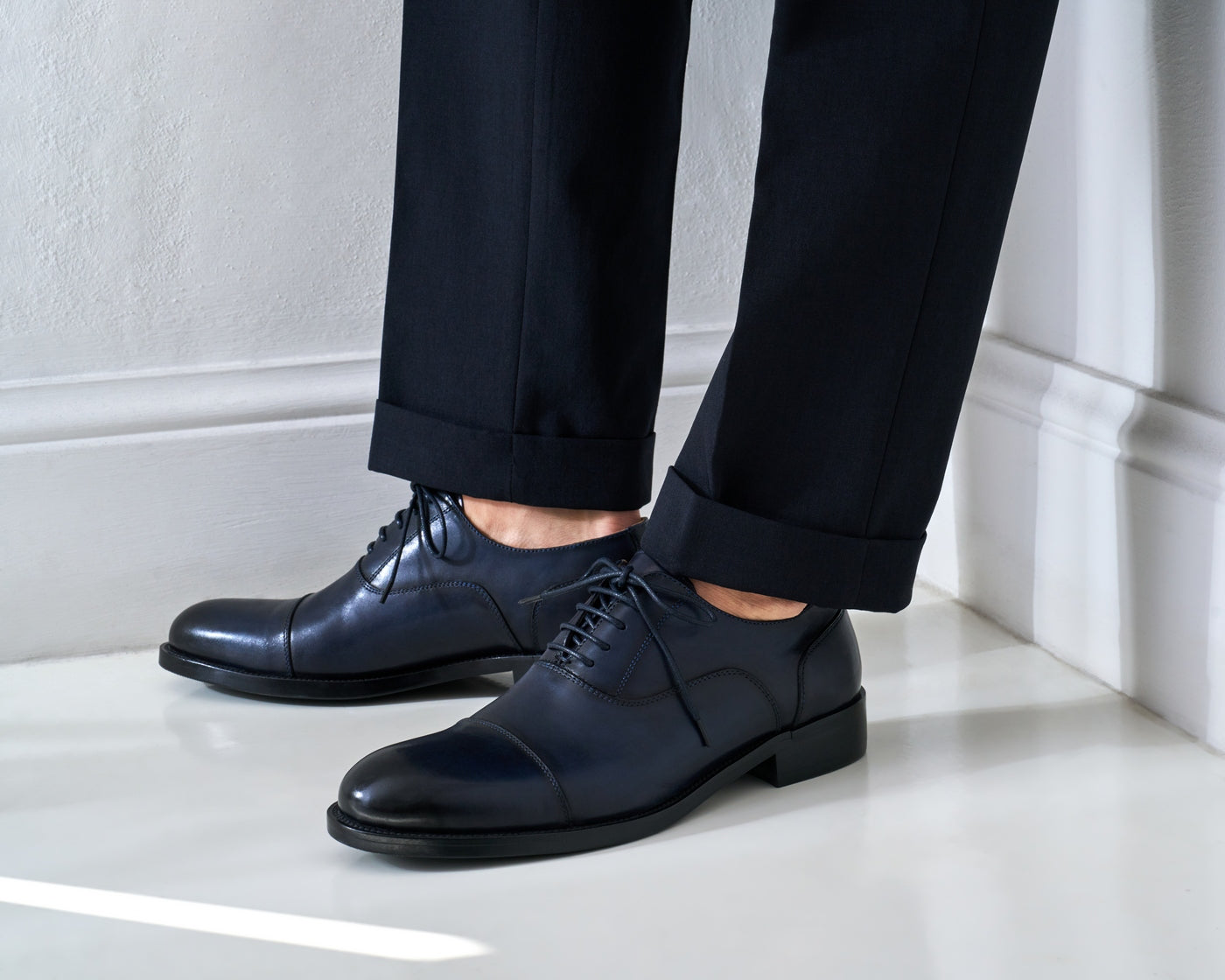 Straight Cap Oxford Nav - Man